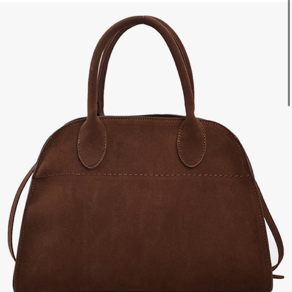 Elegant Brown Suede Handbag